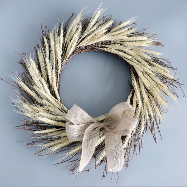 

decorative flowers & wreaths simulation ear wheat wreath lavender holiday party home decoration garland front door wall hanging pendant fall