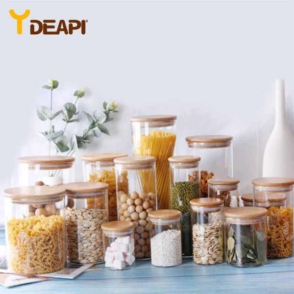 

storage bottles & jars ydeapi glass with lid large capacity honey candy jar kitchen container sealed cover