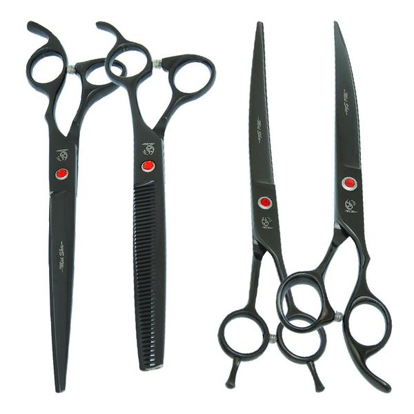 

hair scissors 8.0" pets trimming professional dogs grooming shears straight curved cutting tijeras 7.5" thinning tesouras b0044a