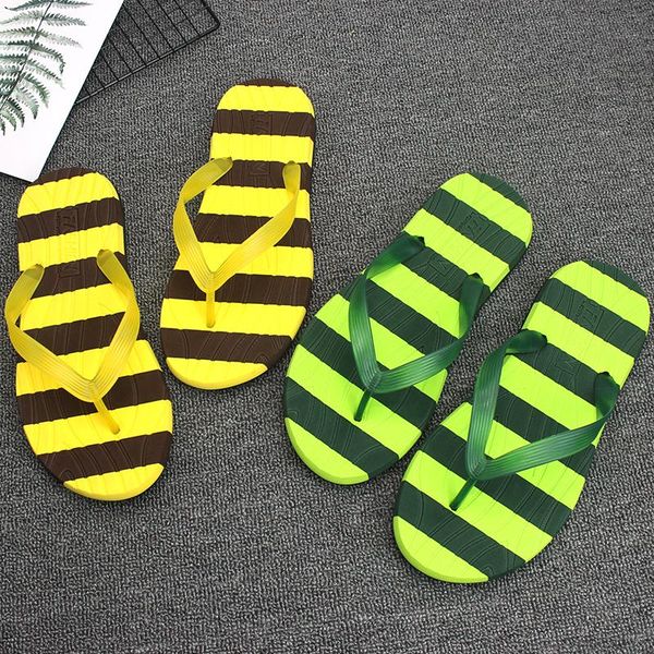 

summer flip flops men beach sandals anti-slip outdoor breathable flat lightweight slide for man pantuflas shose slippers, Black