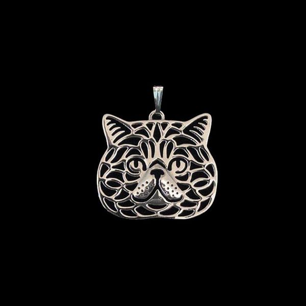 

pendants 2021 women's jewelry animal alloy exotic shorthair cat, Black