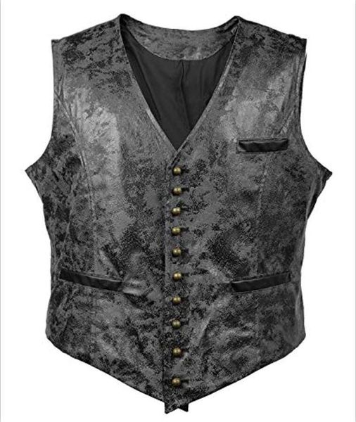 

fashion vest men's v-neck suede single breasted jacket in autumn 2021, Black;white