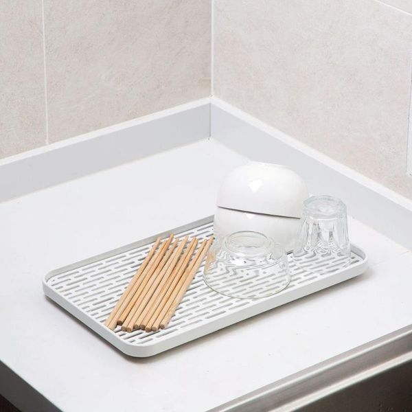 

kitchen storage & organization double layers draining tray plastic rectangular rack tea household cutlery organizer