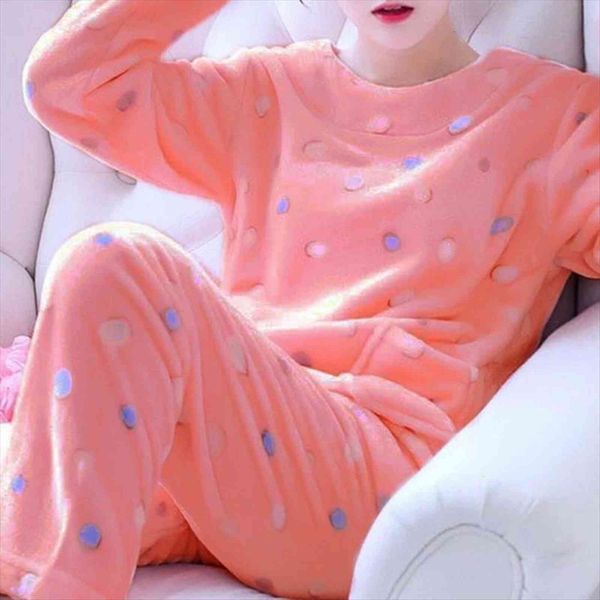 

cartoon pajamas warm flannel thicken womens sleepwears coral fleece pijama autumn winter casual sweet home pyjamas suit, Black;red