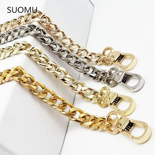 

bag parts & accessories designer flat chain strap silver gold black metal 0.9cm handbag purse replacement hardware quality 9mm