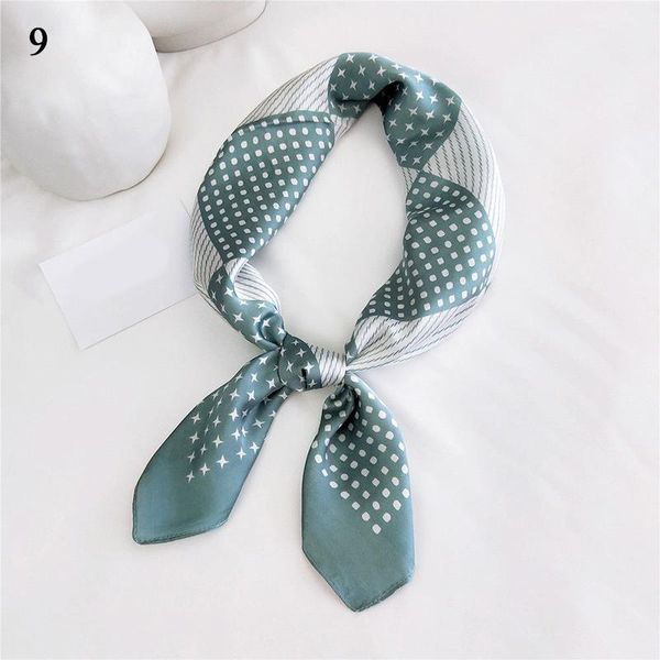 

scarves small square satin scarf artifical silk foulard femme elegant women's wrap handkerchief bandana accessories, Blue;gray