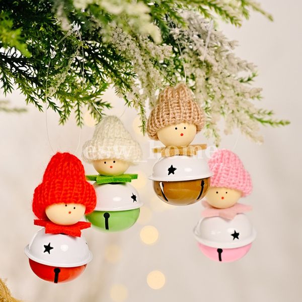 Örme Şapka Çan Kolye Noel Süsler Kolye Asılı Hediyeler Noel Ağacı Dekor Ev Dekorasyon Çocuklar Hediye