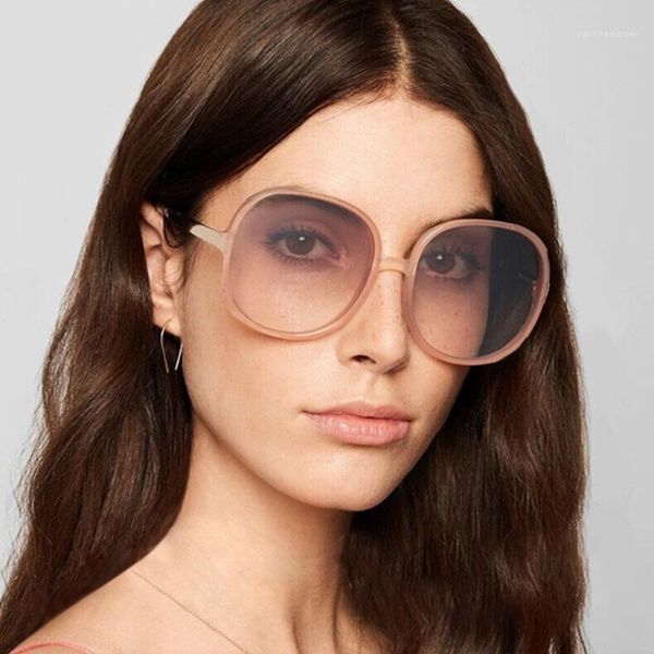 

sunglasses vintage oversize round women big frame sun glasses black fashion gradient female oculos, White;black