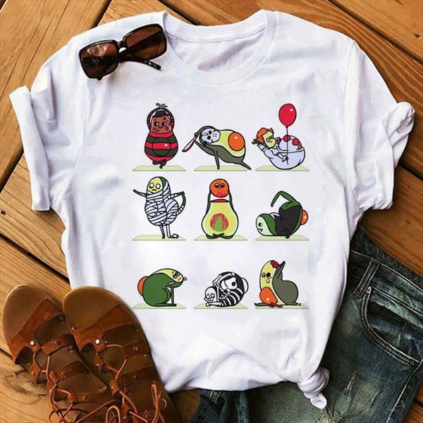 

halloween funny avocado short sleeve women t shirt tee harajuku ullzang graphic to, White
