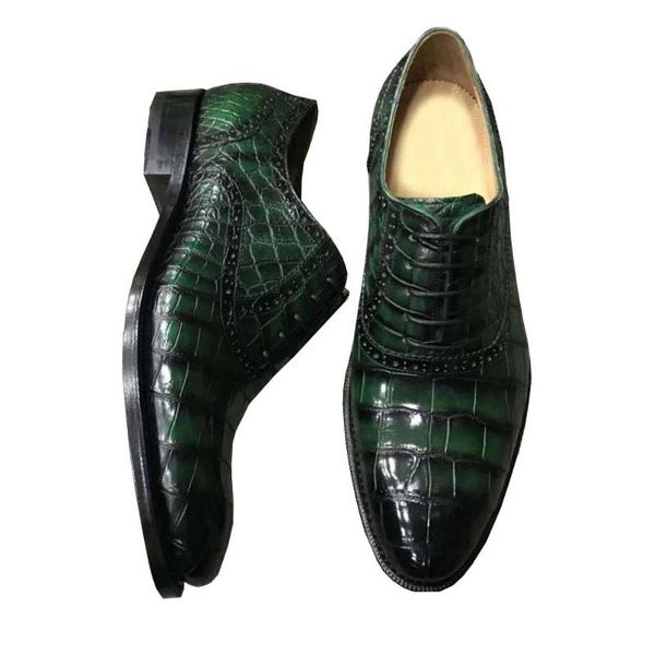 

dress shoes chue men formal crocodile male wedding business leisure real leather sole fashion, Black