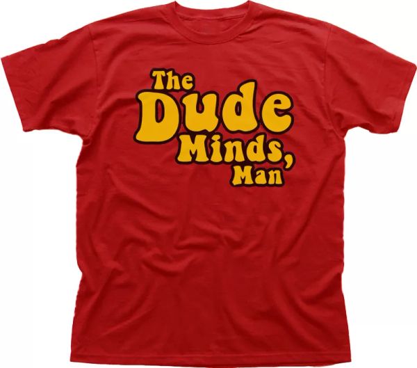 

The DUDE Minds Big Lebowski funny red printed cotton t-shirt 9922, White;black