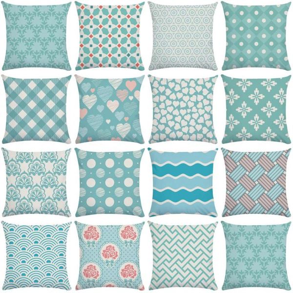 

cushion/decorative pillow blue striped cover soft plush pillowcase sofa car cushion seat living room decoration home throw pillows 50cm