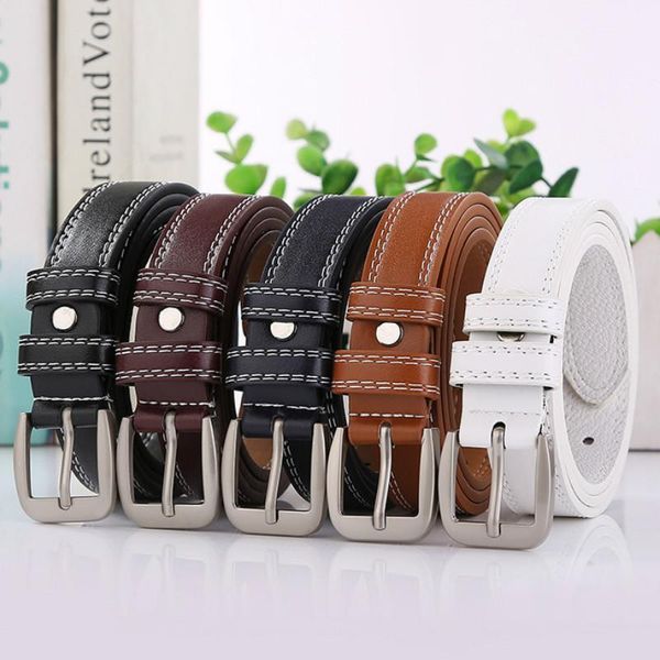 

belts leather ladies fashion retro thin women's belt, designer design trend student jeans ceinture femme mujer, Black;brown