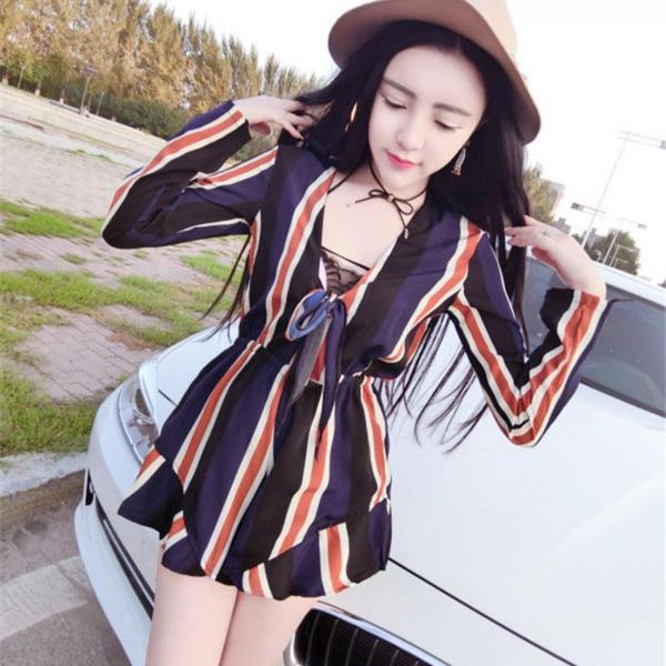 

women's jumpsuits & rompers clothing bow striped women jumpsuit romper summer overalls fashion club playsuits leotard, Black;white