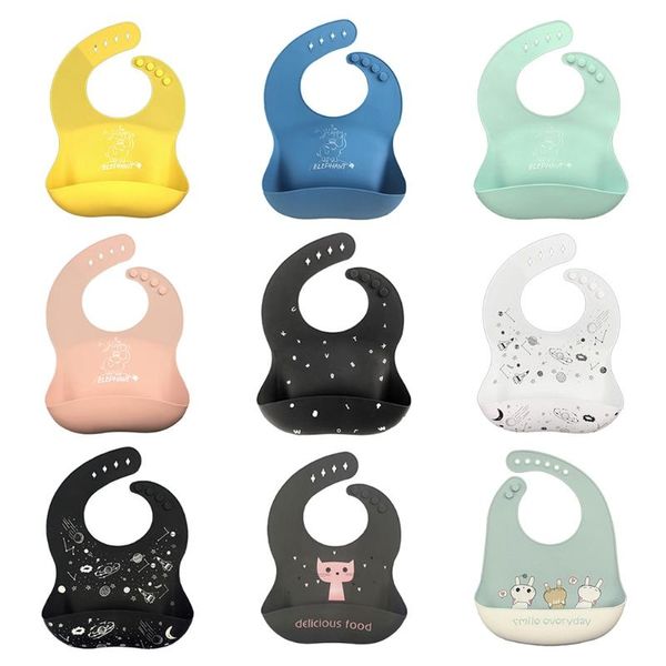 

baby grade silicone waterproof bibs born boys girls feeding saliva towel xx9f & burp cloths
