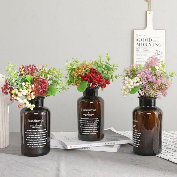 

artificial eucalyptus gypsophila berries hybrid bouquet for wedding home party decor plastic fake flowers decorative & wreaths