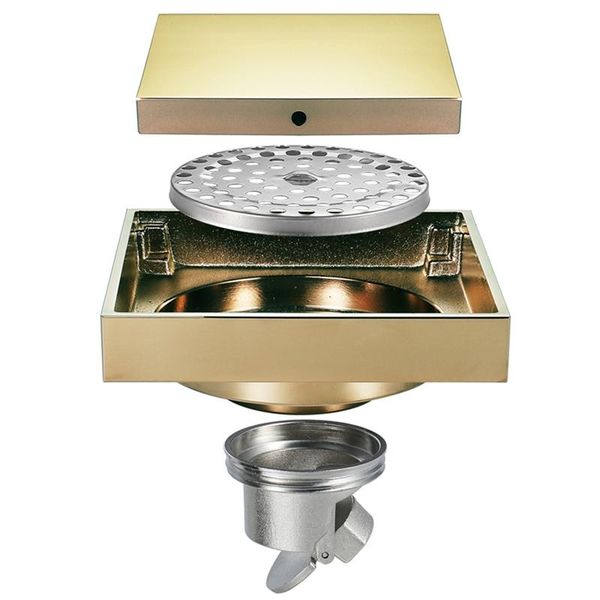 

other bath & toilet supplies all copper square mirror bathroom large displacement deodorant invisible floor drain modern and simple type