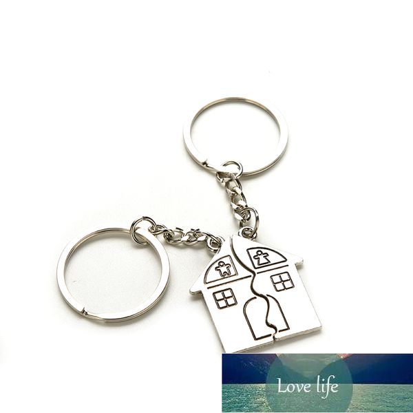 

1pair new couple i love you lovers keychain warm house type couple key chain souvenirs valentine's day gift built with love home, Silver