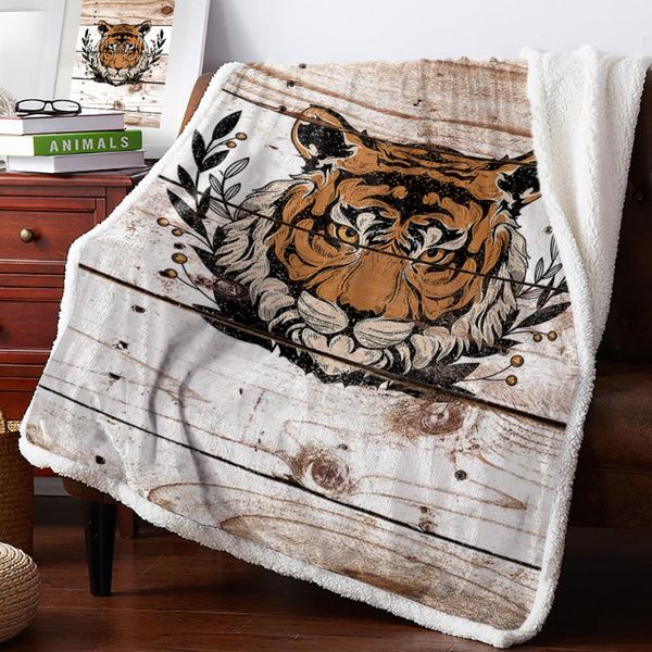 

blankets vintage wooden texture tiger home lamb cashmere thick bed blanket sofa winter warm sherpa born wraps kids bedspread