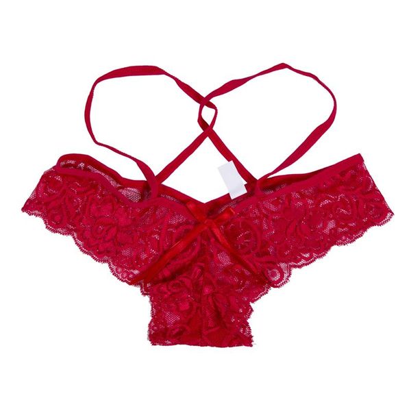 

women's panties women front cross g-string thongs breathable intimates briefs lace underwear summer style, Black;pink