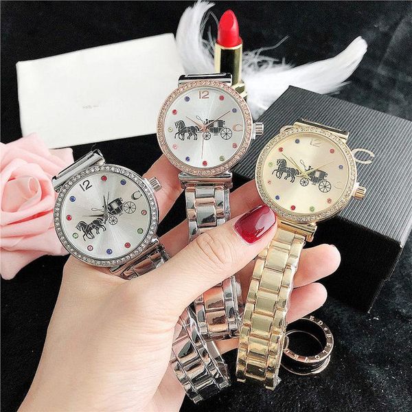 

wristwatches reloj de mujer women's watches ladies dress diamond watch women rhinestone wrist bracelet quartz clock, Slivery;brown