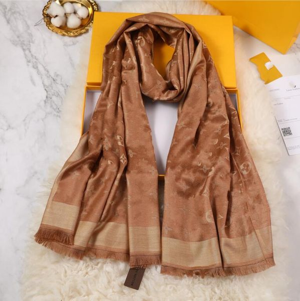 

Letter Full Women Scarf Silk Printed Cashmere Scarves Soft Touch Warm Wraps with Tags Autumn Winter Long Shawls 180x70cm Y5CJ