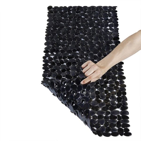 

bath mats pvc floor mat bathroom foot skid resistance shower (black)
