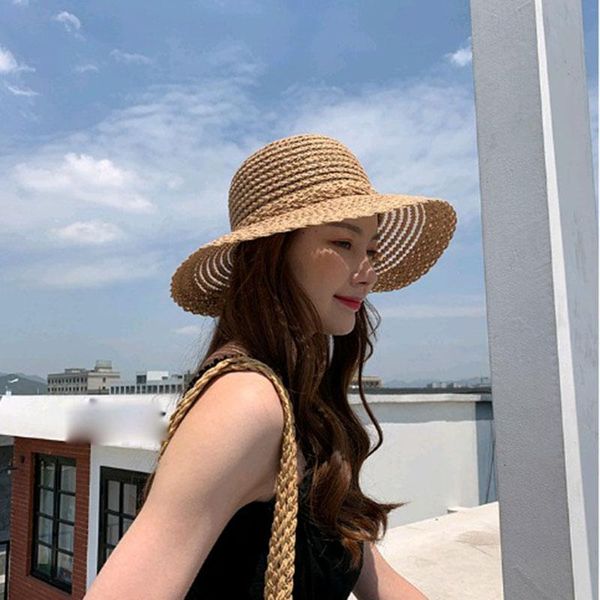 

wide brim hats straw sun for women ladies with bowknot summer sunscreen beach hat travel outdoor foldable, Blue;gray
