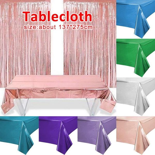 

table cloth 1pc cover for happy birthday party supplies wedding satin home dining tea decorations