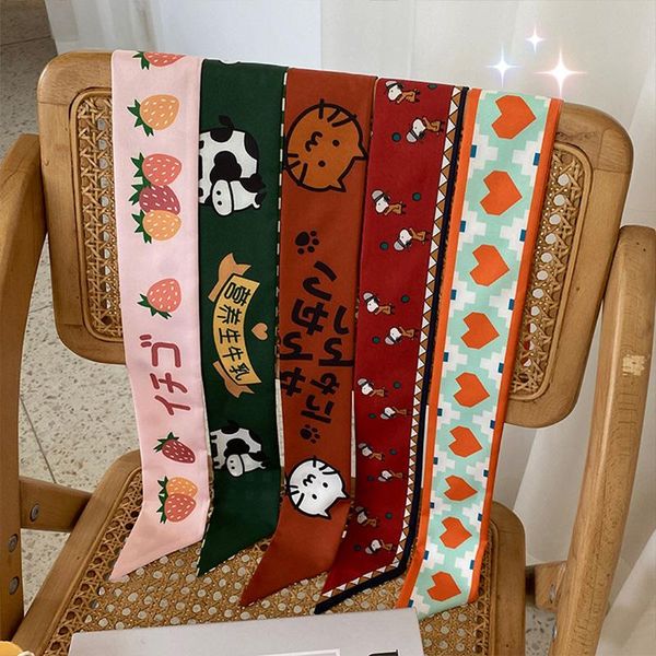 

scarves silk scarf headband tying hair girl fashion trend cute sweet headwear autumn winter daily wear date birthday party accessories, Blue;gray