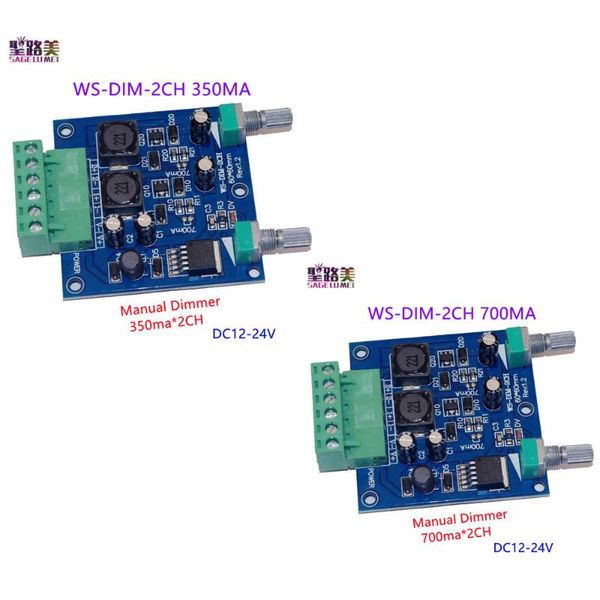 

controllers ws-dim-2ch-350ma/700ma*2 channel manual knob dimmer switch constant current dc12-24v dmx 512 controller 2ch decoder