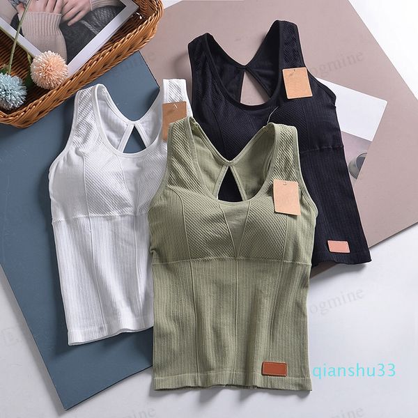 

wgg designer cotton bare back breathable vest removable breast pad can both inside outside tag breathables and suitable women, Gray;blue