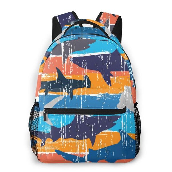 

backpack mountaineering grunge colored sharks shoulder bags backpacks