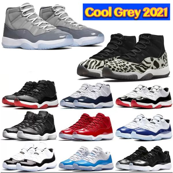 

2022 cool grey 11 11s mens basketball shoes 25th anniversary low legend university blue white bred concord cap and gown men women sneakers t