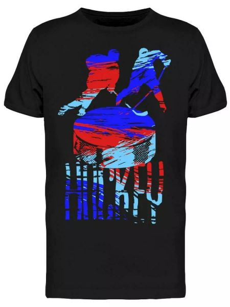 

hockey grunge art tee men's -image by shutterstock, White;black