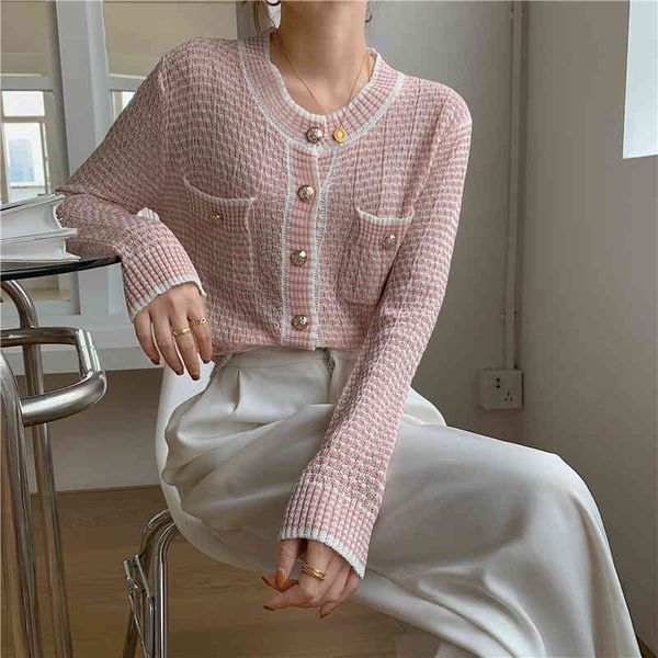 

women's knits & tees vintage female mesh cardigan autumn new elegant single long casual sleeve breasted jacket fashion menj, White