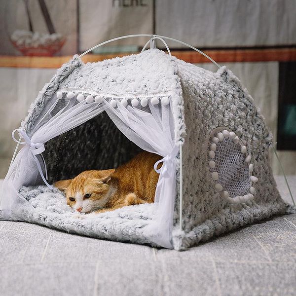 

cat litter winter warm tent house closed pet bed four seasons general kennel beds & furniture