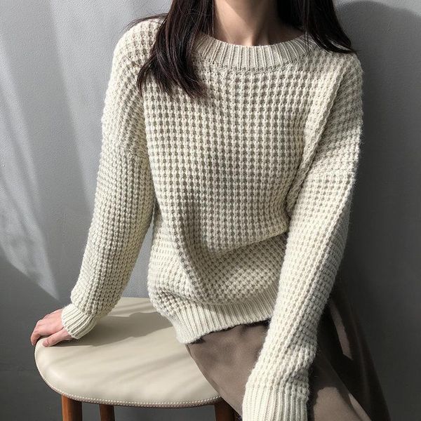 

women's sweaters 2021 winter women sweater waffle, White;black