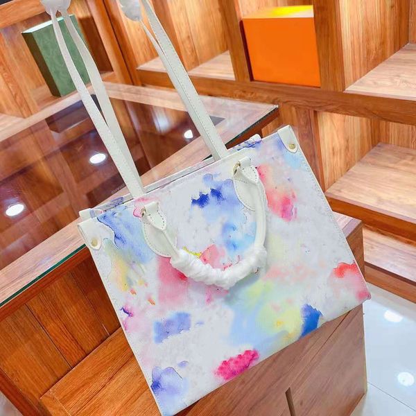 

water dyed handbag printed shopping bag women's floral girls tote shoulder beach bags for woman ladies leather backpack handbags women
