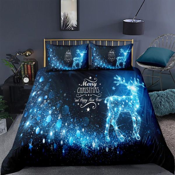 

deer print bedding set fashion bedroom christmas duvet cover pillow case single twin king full size soft home textile sets