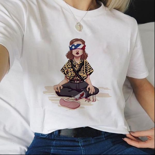 

stranger things season 3 upside women down eleven graphic grunge funny clothing, White
