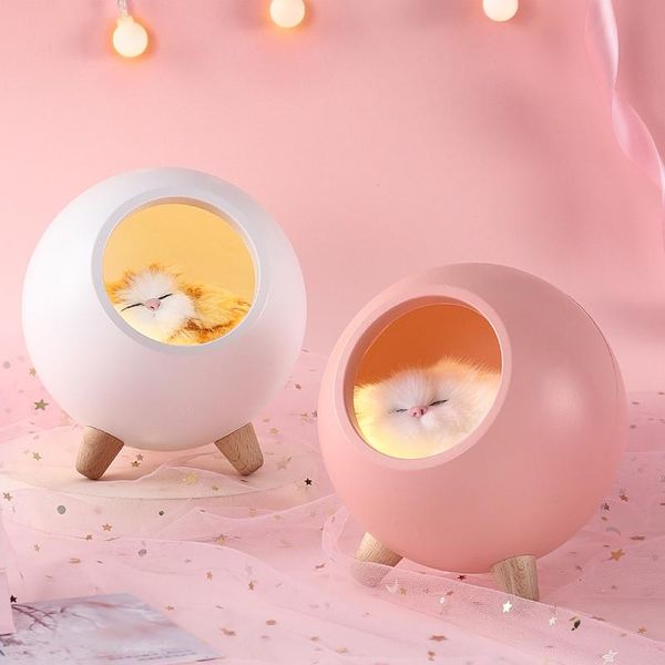 

night lights cute house touch dimming light for kids baby bedroom bedside home decoration creative gift cats lamps led nightly lamp