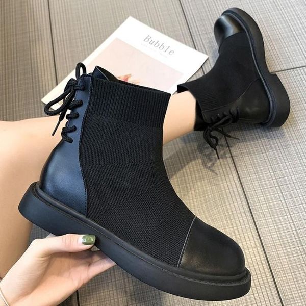 

boots 2021 classics fashion women autumn ankle solid zipper vintage short round toe med designer winter shoes plus size, Black