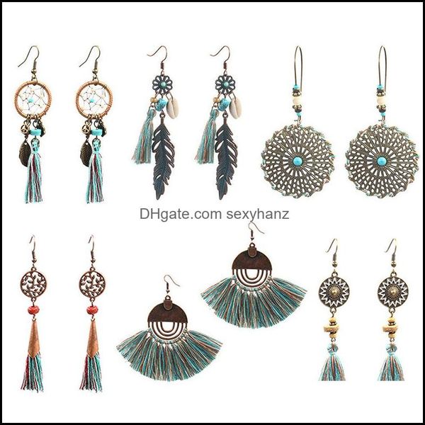 

dangle & chandelier jewelryeurope retro tassel pendant earrings original personality dreamcatcher alloy aessories wholesale drop delivery 20, Silver