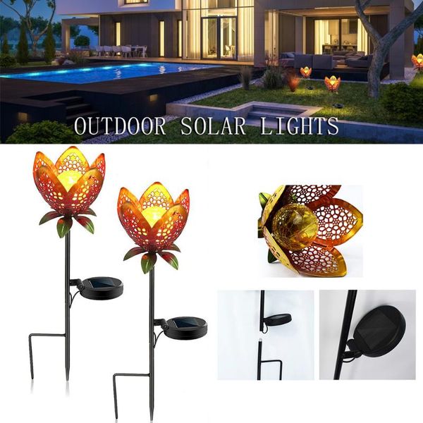 

solar light waterproof garden flower long lasting for courtyard pathway lawn lamps