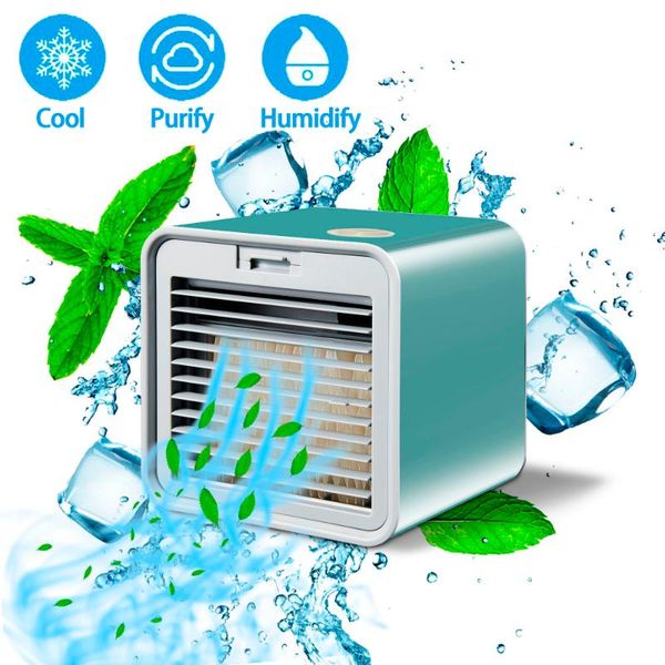 

electric fans portable air cooler mini conditioner led usb personal space fan cooling rechargeable humidifier for car