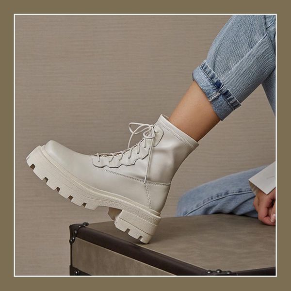 

boots women shoes winter block ankle for zapatos de mujer womens platform heels chunky, Black
