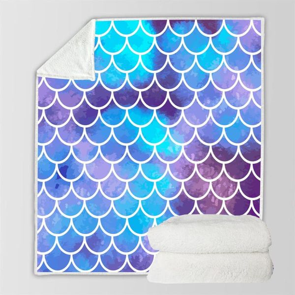 

blankets fish scale 3d printed sherpa blanket couch quilt cover travel bedding outlet velvet plush throw fleece bedspread 06