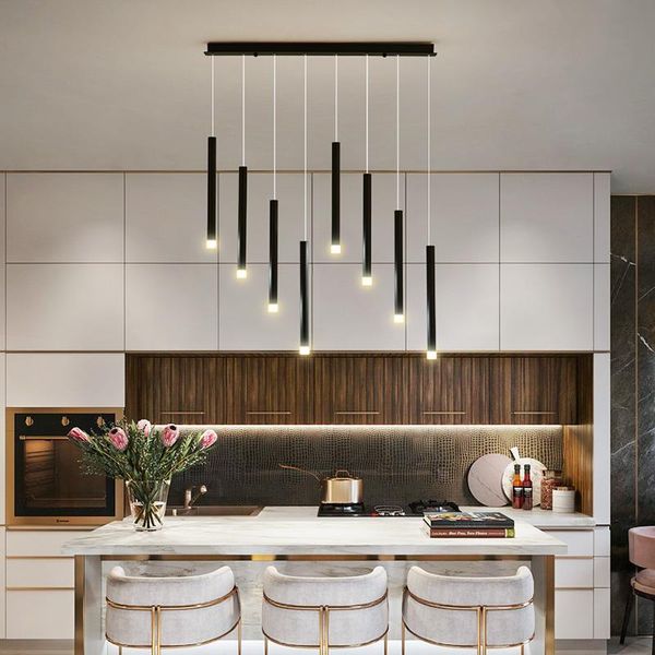 

ceiling pendant lamp nordic long downlight for the kitchen dining room table bar black elegant hanging chandelier lighting lamps