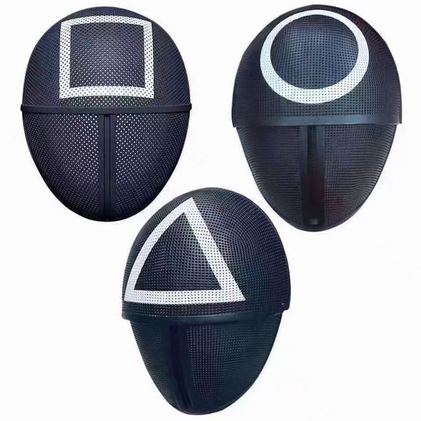 

tv squid game masked man masks round squire triangle mask accessories delicate halloween masquerade costume party props in stock fedex deliv